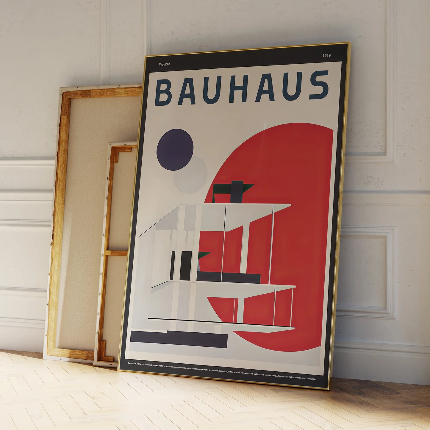 Modern Bauhaus 1919 Architecture Canvas Wall Art | Framed Print