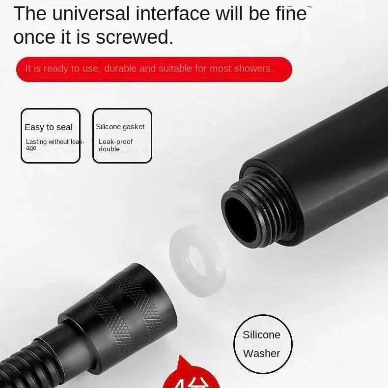 1.5/2m Hose Black Stainless Steel Garden Water Hose Handheld Shower Pipe Flexible Tube Anti-winding Bathroom Accessories Pipes Peaceful Pleasures Health and Wellness