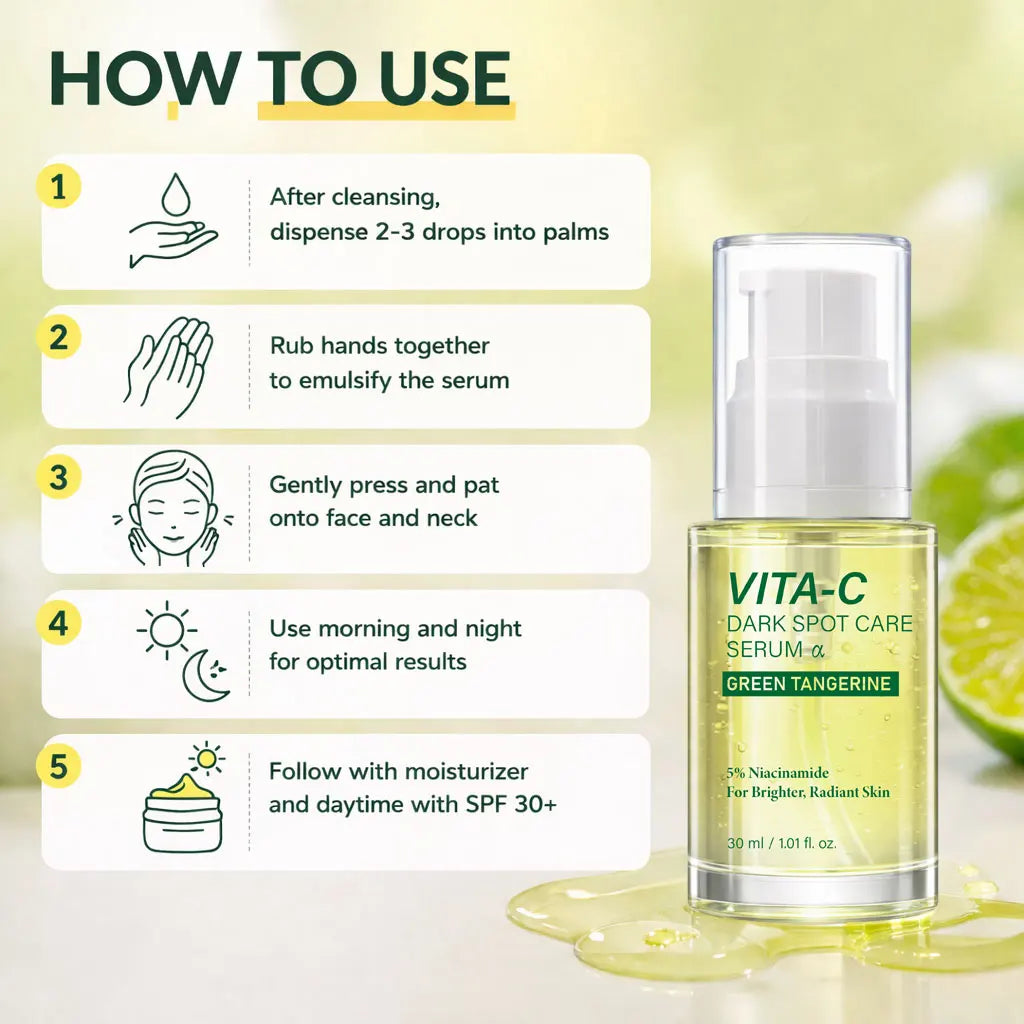 Green Tangerine Vitamin C Serum with Niacinamide, Helps Improve the Dull Skin for Radiant Skin,Korean Skincare, 30ml Peaceful Pleasures Health and Wellness