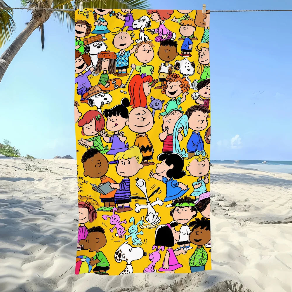 Cartoon Quick-Dry Beach Towel | Large Soft Pool & Gym Towel