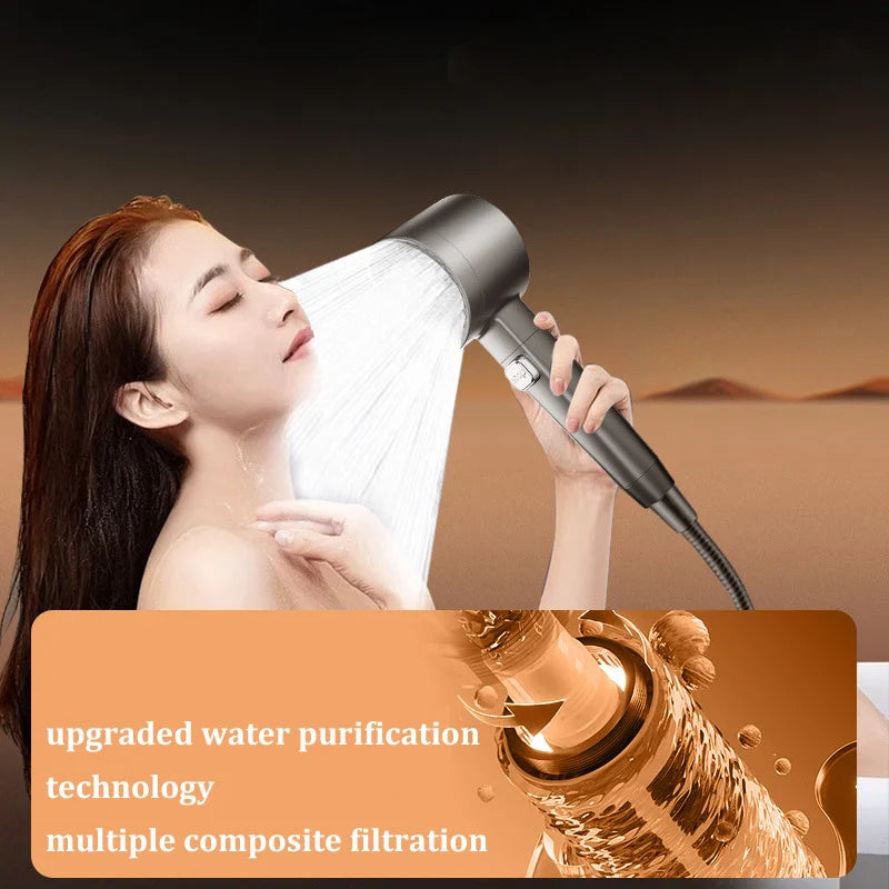 5-Speed Filtered Handheld Shower Head Set – Water Saving