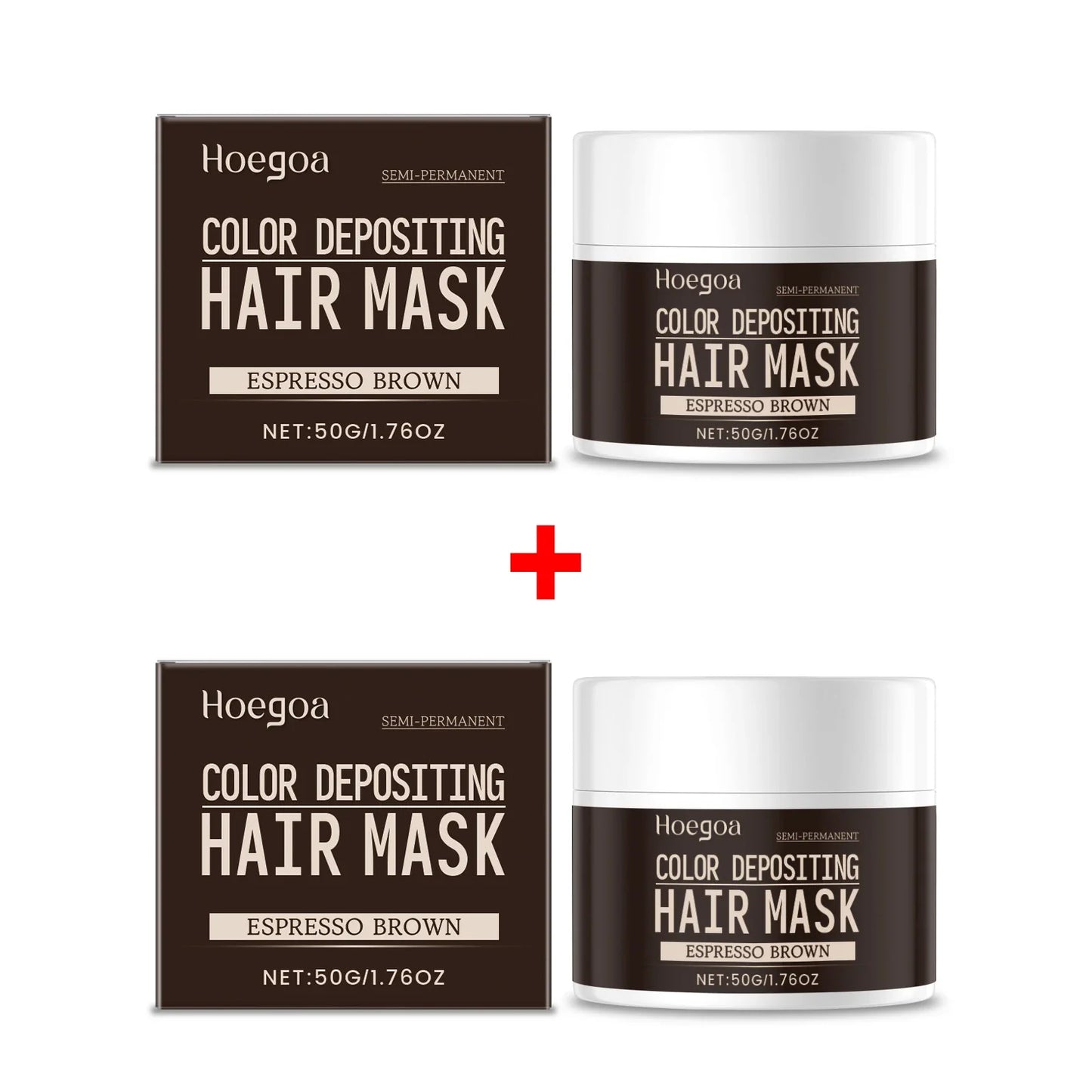 HOEGOA Brown Hair Dye Cream – Natural, Long-Lasting Color