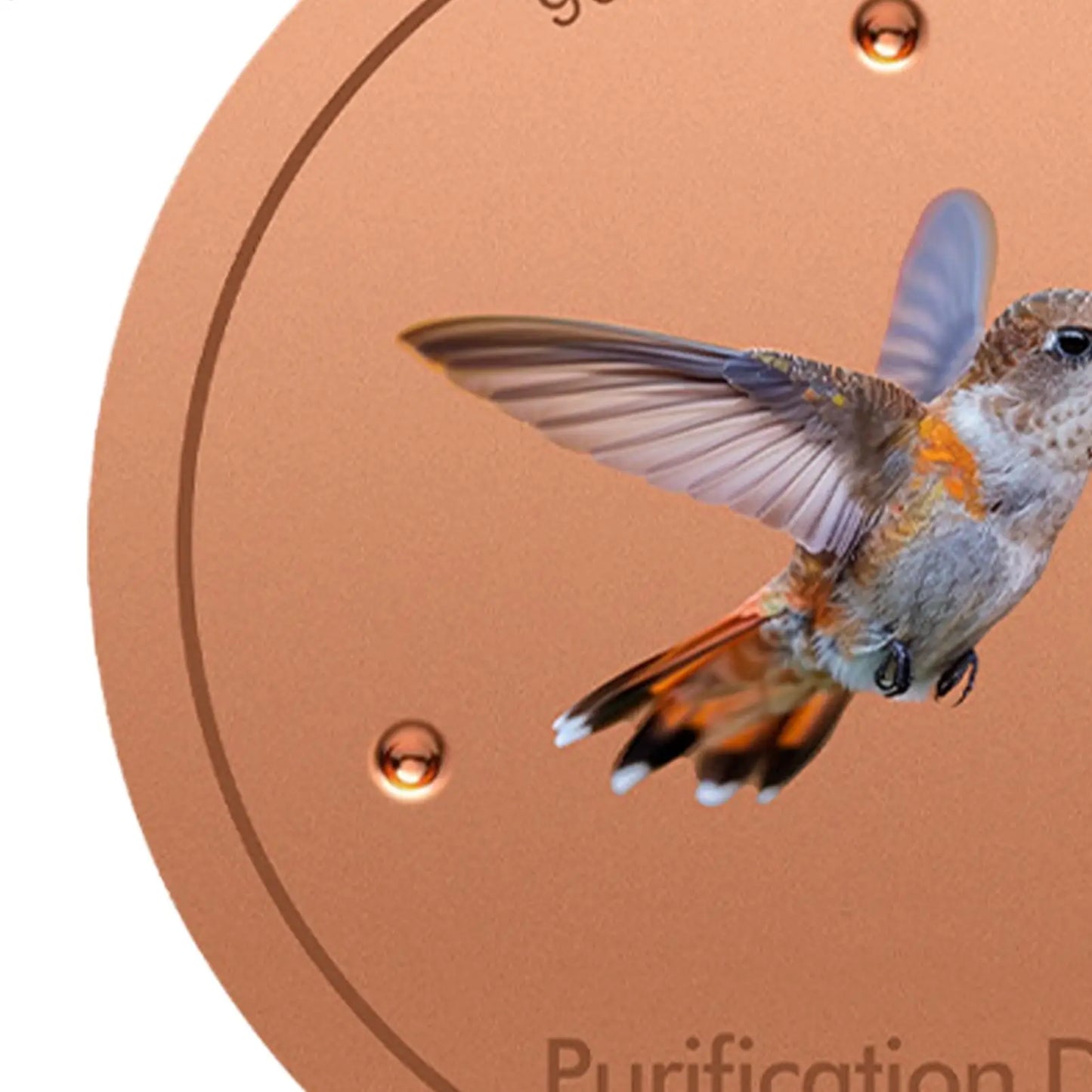 Copper Metal Bird Bath Purifier Disc | Triple-Point Support