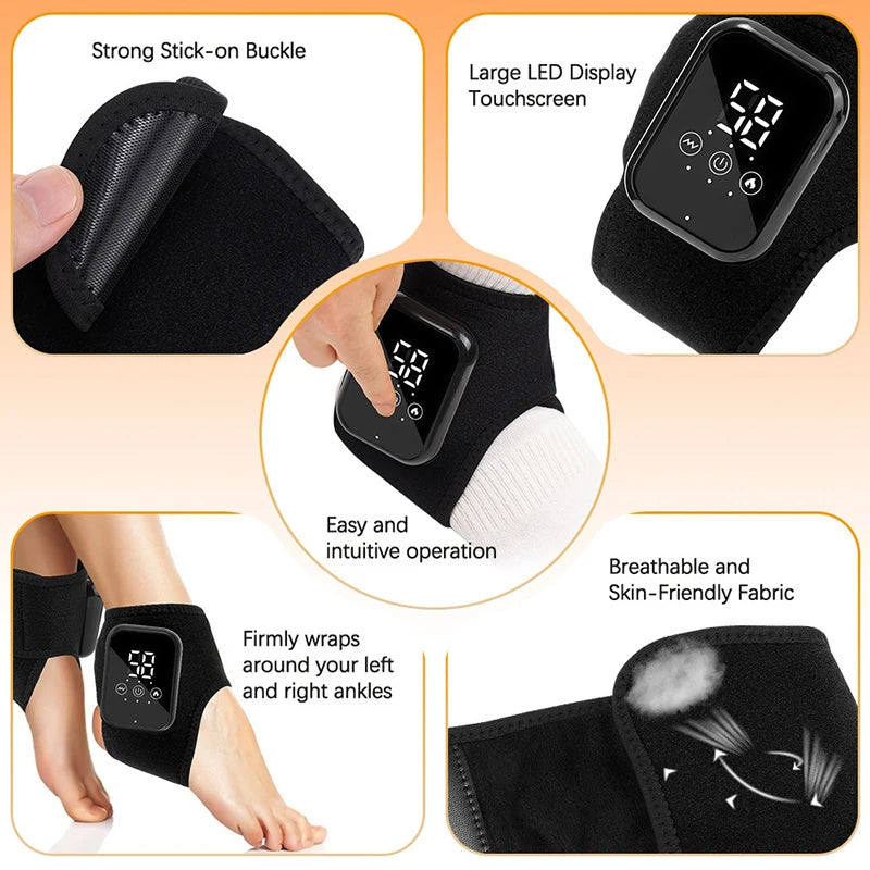 Triple Function Heated Foot & Ankle Massager, Utilizes Vibration and Compression Measures Peaceful Pleasures Health and Wellness