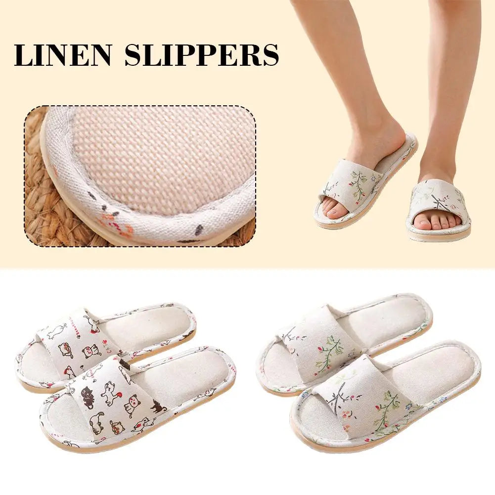 Women Flax Slippers - Breathable Indoor Sandals Peaceful Pleasures Health and Wellness