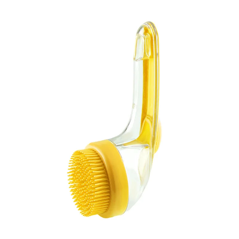 Long Handle Silicone Pet Bathing Brush for Dogs & Cats Pet Grooming Brush Peaceful Pleasures Health and Wellness Yellow bath
