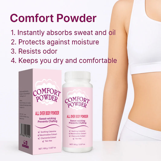 Comfort Powder All Over Body Powder - Sweat Wicking, Chafing Prevention, Odor Resistant, Talc-Free Dry Comfort for Women & Men Peaceful Pleasures Health and Wellness Default Title