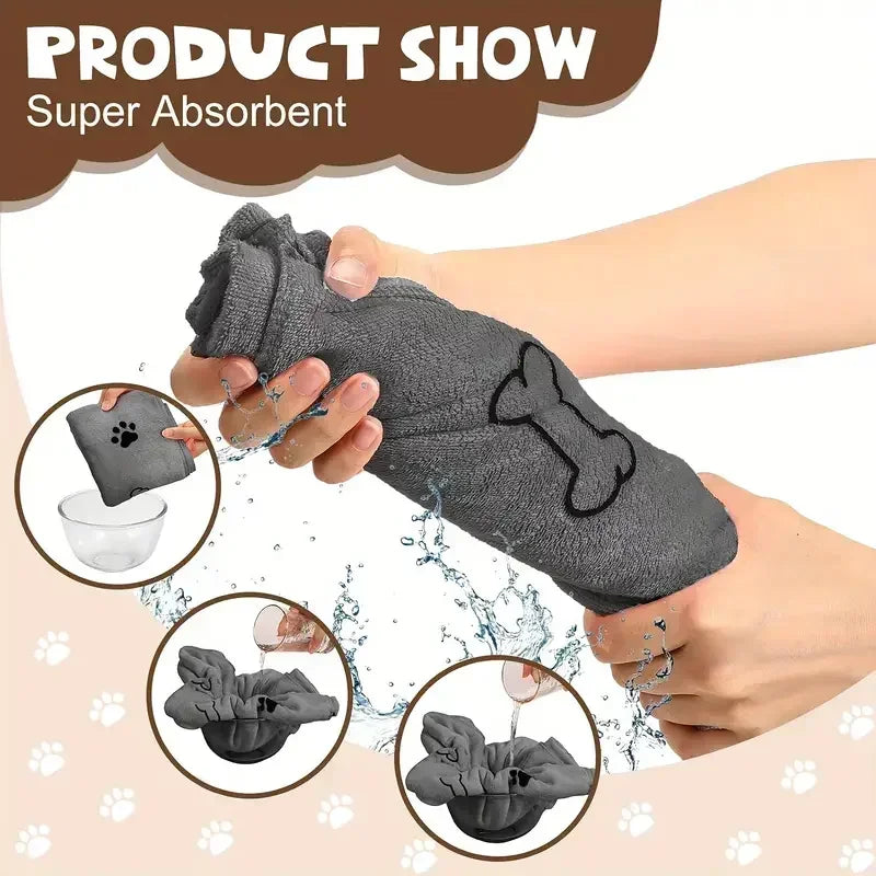 Quick-Drying Microfiber Dog Towel – Absorbent Pet Bath Towel