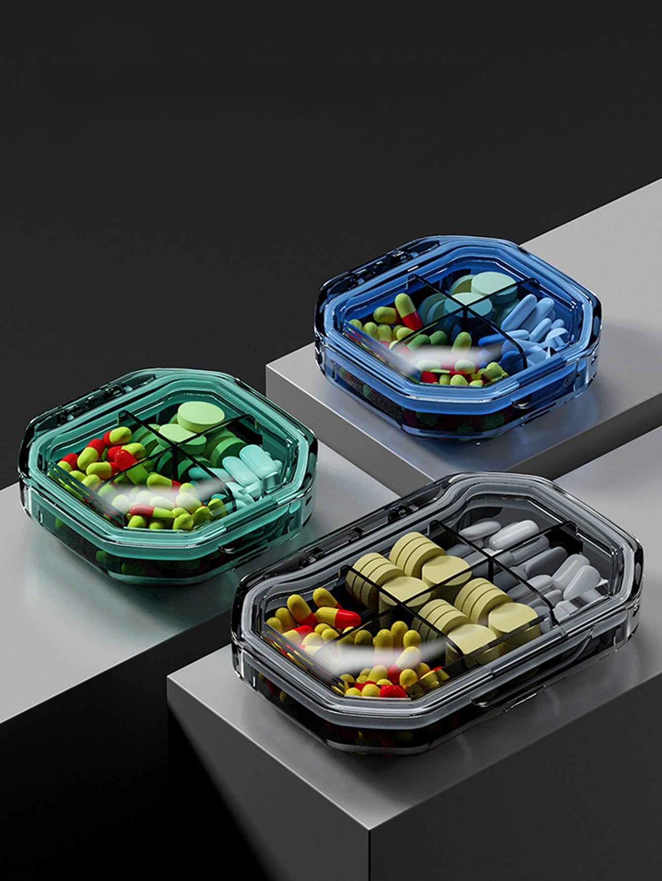1Pcs Portable Travel Pill Organizer 4/6 Grids Moisture Proof Pill Case Medicine Container Daily Medicine Vitamin Supplement Box Peaceful Pleasures Health and Wellness