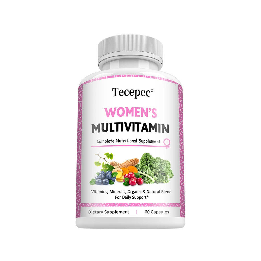 Women’s Multivitamin Multimineral Capsules & Gummies - Skin Hair Nails & Immune Support, Natural Energy Boost, 120 Counts Peaceful Pleasures Health and Wellness 60count-1 bottle
