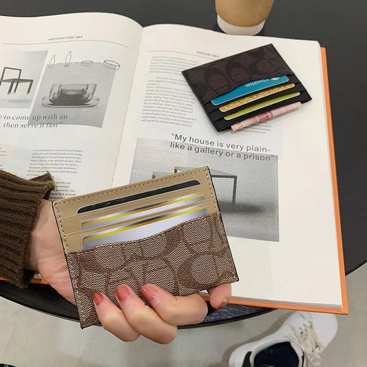 Women's PU Leather Card Holder Wallet | Slim Mini Purse Card Holder Wallet Peaceful Pleasures Health and Wellness