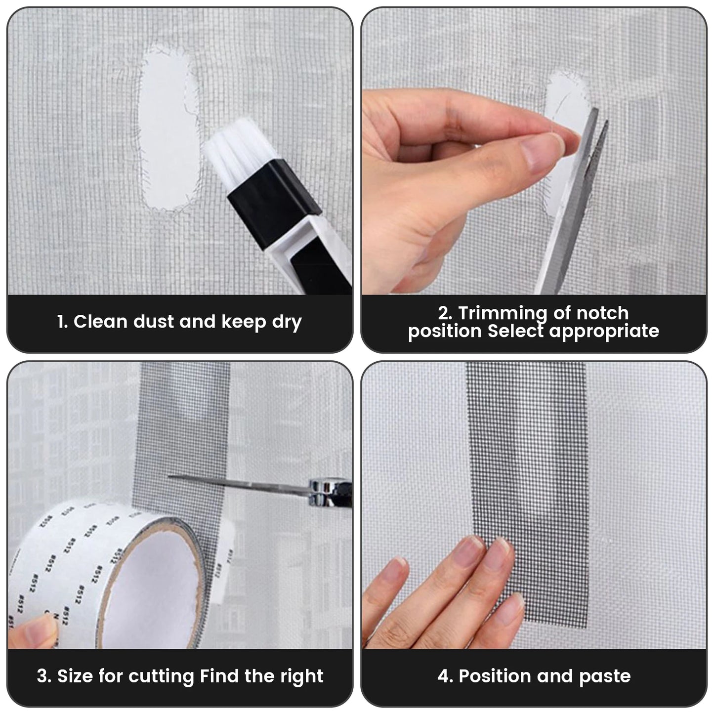Window Screen Patch Repair Kit Door Window Fly Lanai Screen Repair Patch Tape Mesh Repair Tape Seal for Window and Screen Door Peaceful Pleasures Health and Wellness