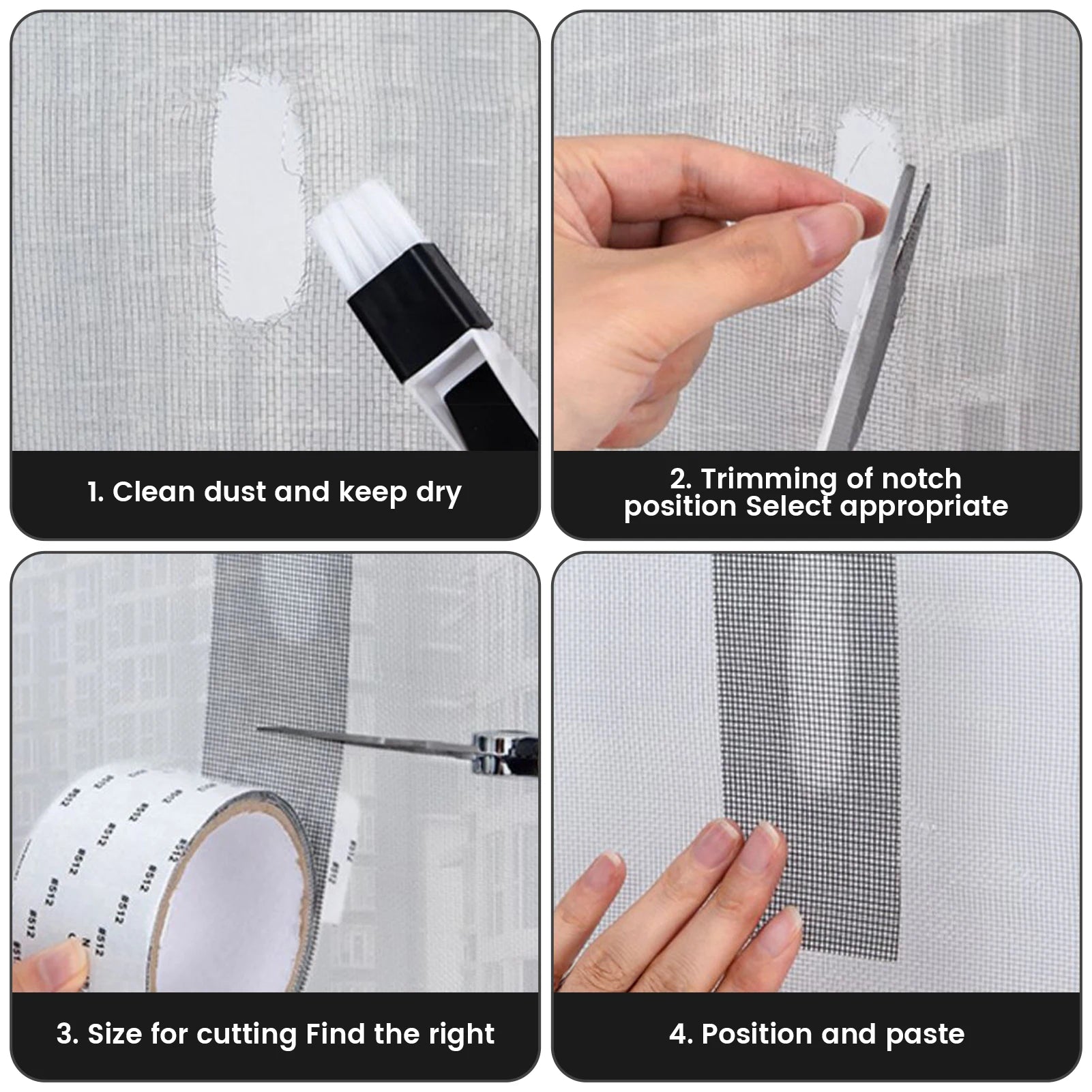 Window Screen Patch Repair Kit Door Window Fly Lanai Screen Repair Patch Tape Mesh Repair Tape Seal for Window and Screen Door Peaceful Pleasures Health and Wellness