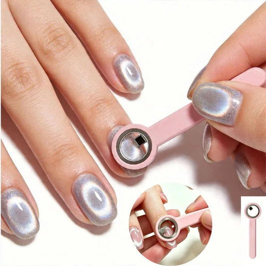 Halo Cat Eye Nail Magnet Ring with Handle,High Magnetic Nail Art Tool for Cat-Eye Gel Polish DIY French Style Auxiliary Tool Peaceful Pleasures Health and Wellness