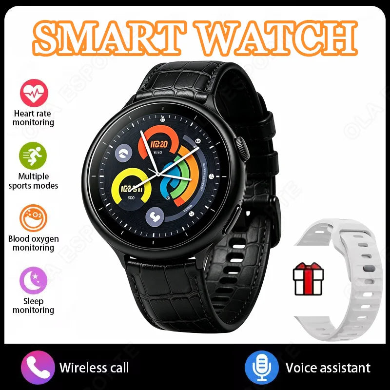 2026 New GPS Smart Watch Men AMOLED Screen Always Show Time Heart Rate IP68 Waterproof Bluetooth Call Sports Fitness Smart Watch Peaceful Pleasures Health and Wellness Black