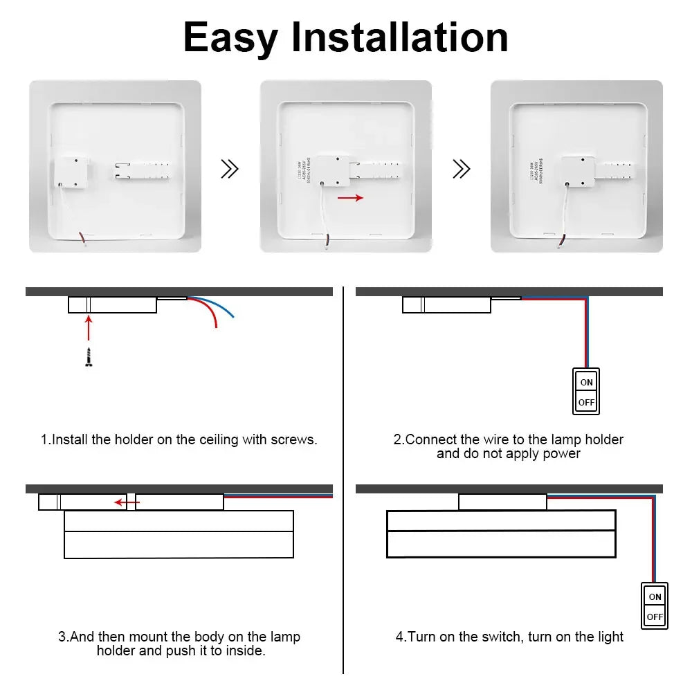 LED Flush Mount Ceiling Light 18–48W | 3000K–6000K Modern Lamp