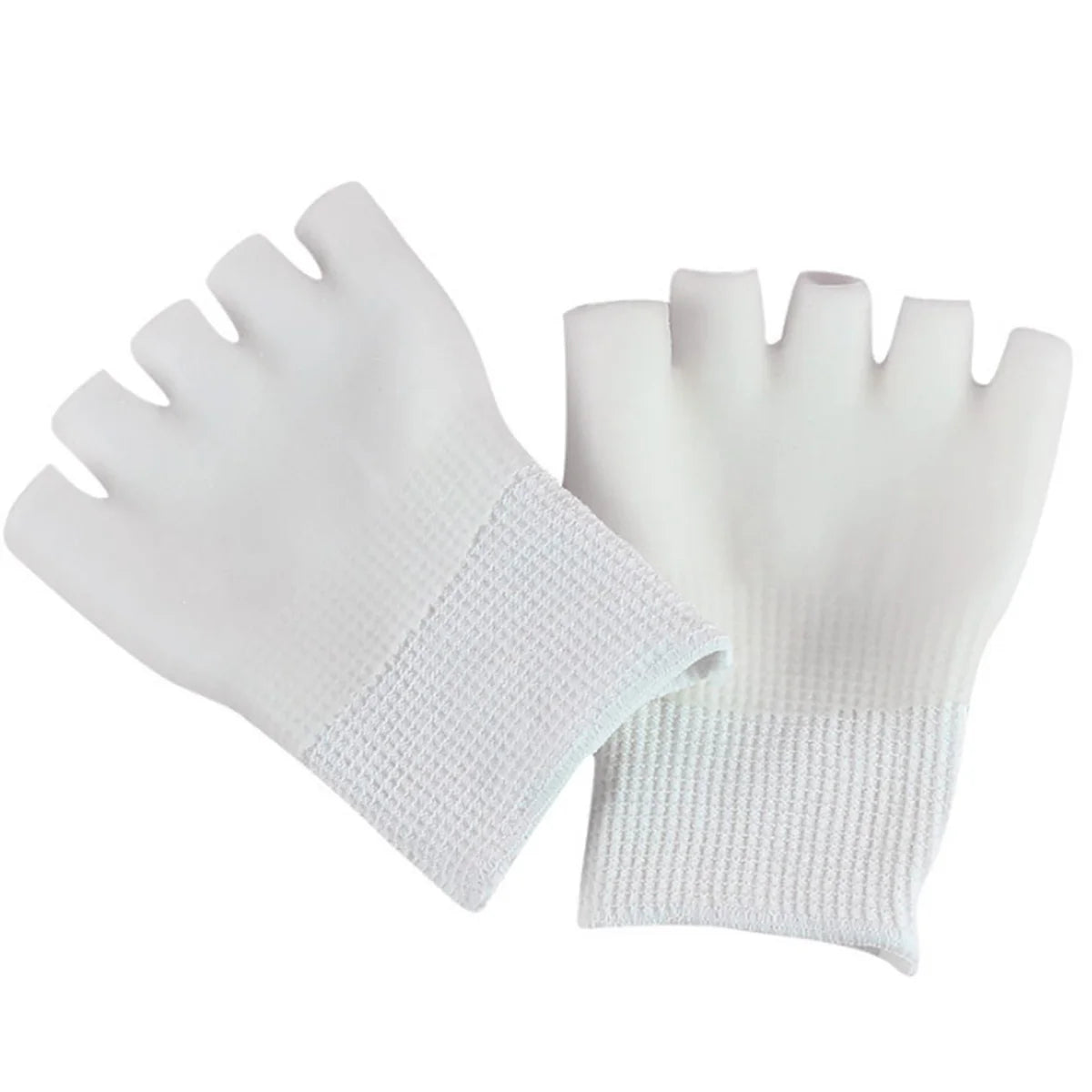 1 Pair Cotton Fiber Gel Split Toe Open Toe White Half Five Toe Socks With Gel - Half Toe Socks Peaceful Pleasures Health and Wellness White