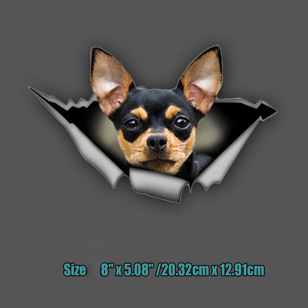 3Pcs 8inch*5.08inch Chihuahua Vinyl Sticker Decal Stickers Car truck Window Bumper Sticker Peaceful Pleasures Health and Wellness