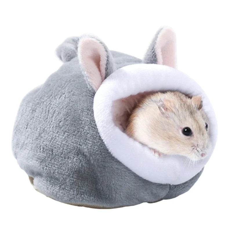 Plush Fleece Hamster Nest – Cozy House for Small Pets