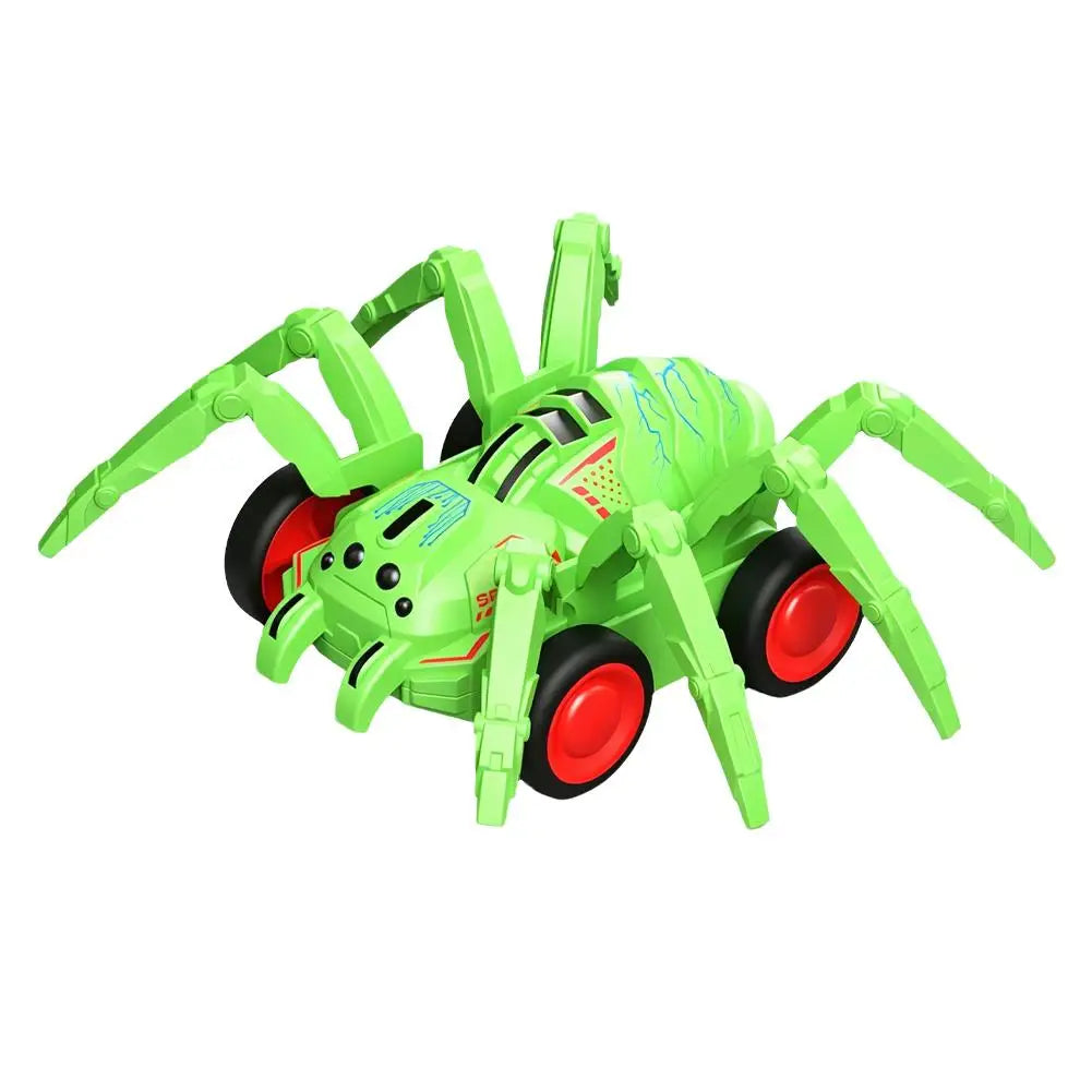 Cartoon Spider Inertia Car Toy Simulated Spider-climbing Vehicle Plastic Push Toy Car Birthday Gift for Boys Girls Peaceful Pleasures Health and Wellness Green