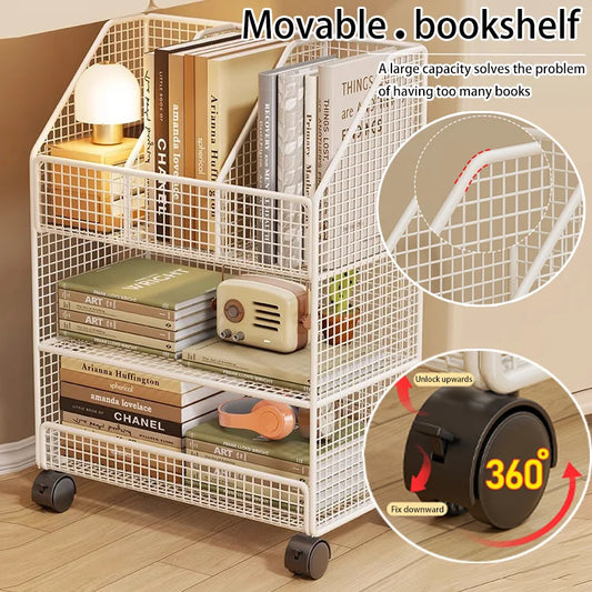 1/2Pcs 3 Levels Mesh Metal File Crate Organizer With Wheels Layered File Cart Storage Cart Bookdesk Side Folders Storage Crate Peaceful Pleasures Health and Wellness