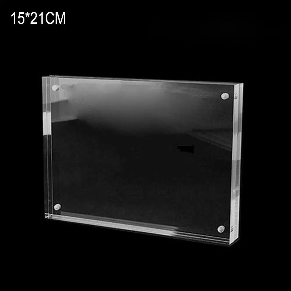 Magnetic Acrylic Photo Frame | Clear Desk Display Stand
