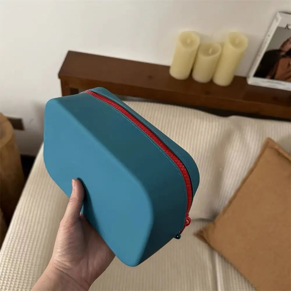 Portable Large Capacity Silicone Coin Purse Waterproof Zipper Lipstick Bags Data Line ID Credit Card Holder Peaceful Pleasures Health and Wellness