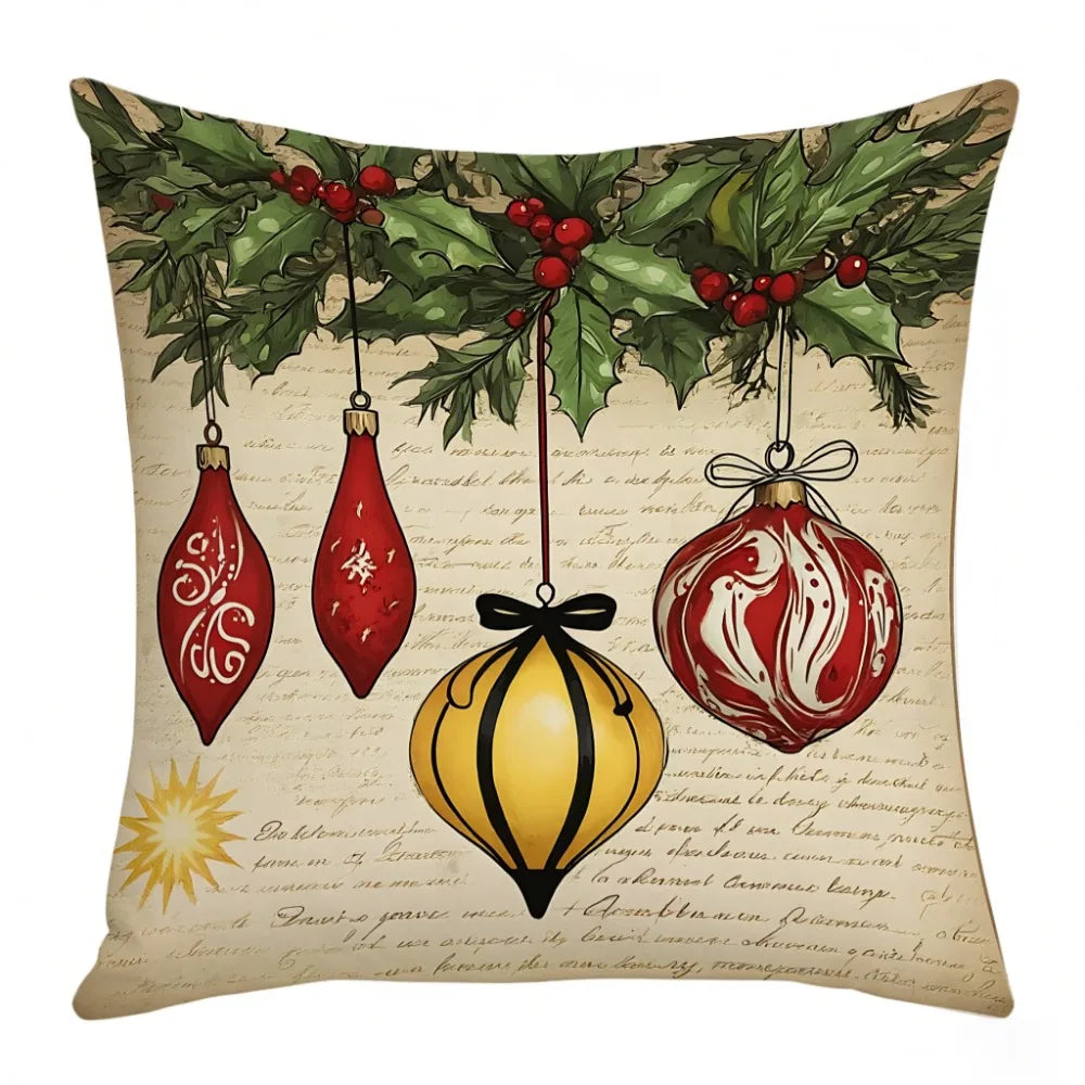 Christmas Cushion Cover 45x45cm – Tree & Snowflake Design