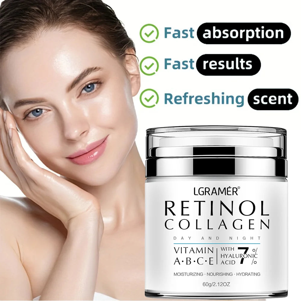 Retinol Anti-Aging Face Cream – Collagen & Hyaluronic 60g Peaceful Pleasures Health and Wellness