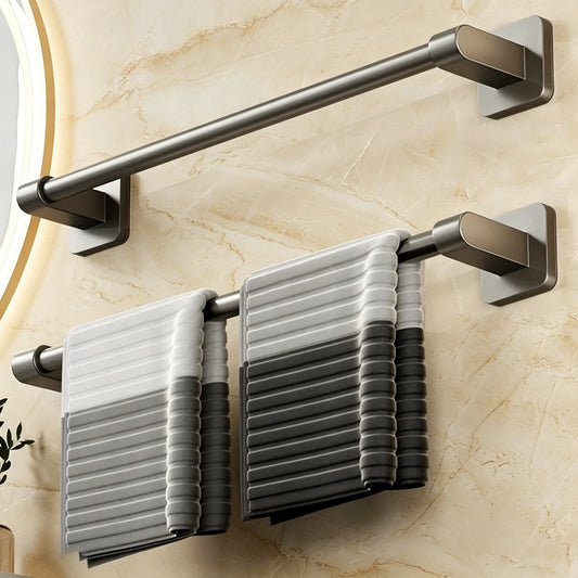 No-Drill Self-Adhesive Towel Bar | Black Aluminum Towel Rack Towel Bar Peaceful Pleasures Health and Wellness