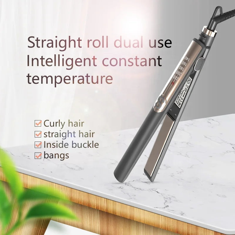 professional Ceramic Tourmaline Flat Iron multi-function negative ion 2 in 1 Hair Straightener and curler Peaceful Pleasures Health and Wellness