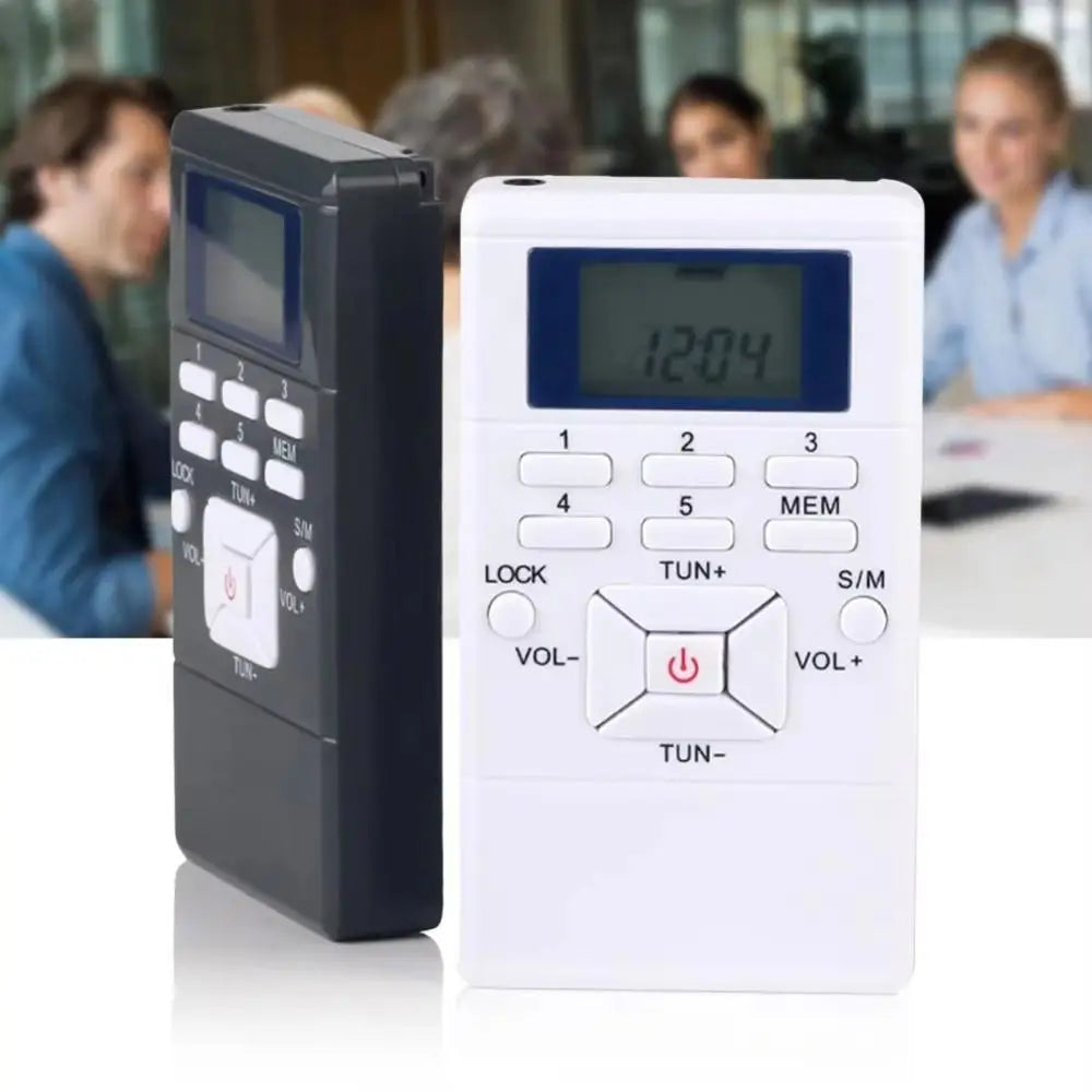 Mini Portable FM Radio LCD Display Built-In Speaker & Presets