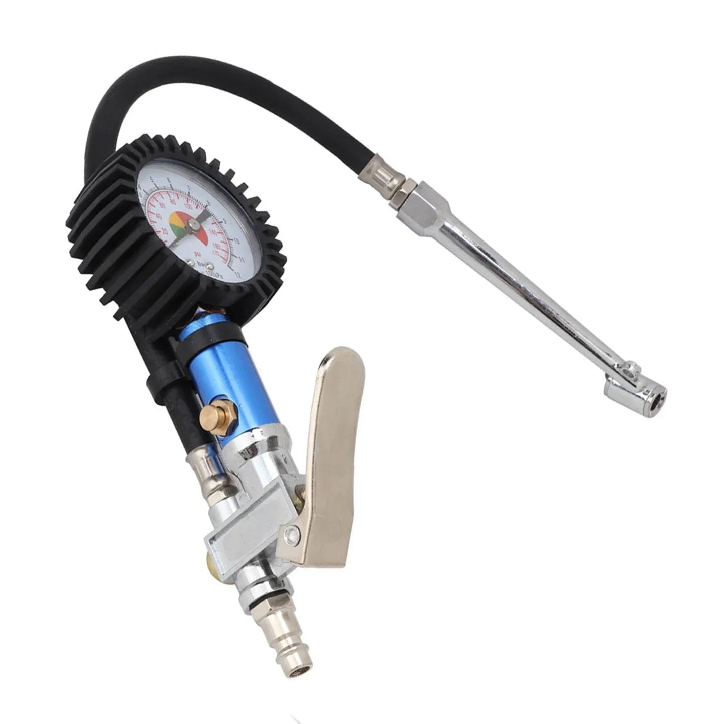 Inflator Gun Tire Gauge Pump 12 Self Clamping Air Pressure Quick