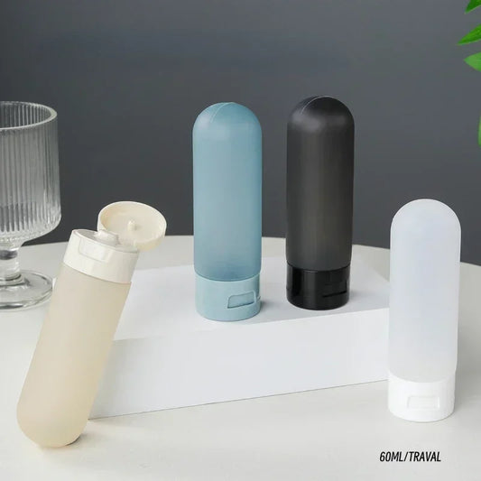 60ml Portable Plastic Tubes Bottling Bottle Cylindrical Squeeze Bottles Travel Cosmetic empty bottle for Shampoo and Shower Gel Peaceful Pleasures Health and Wellness