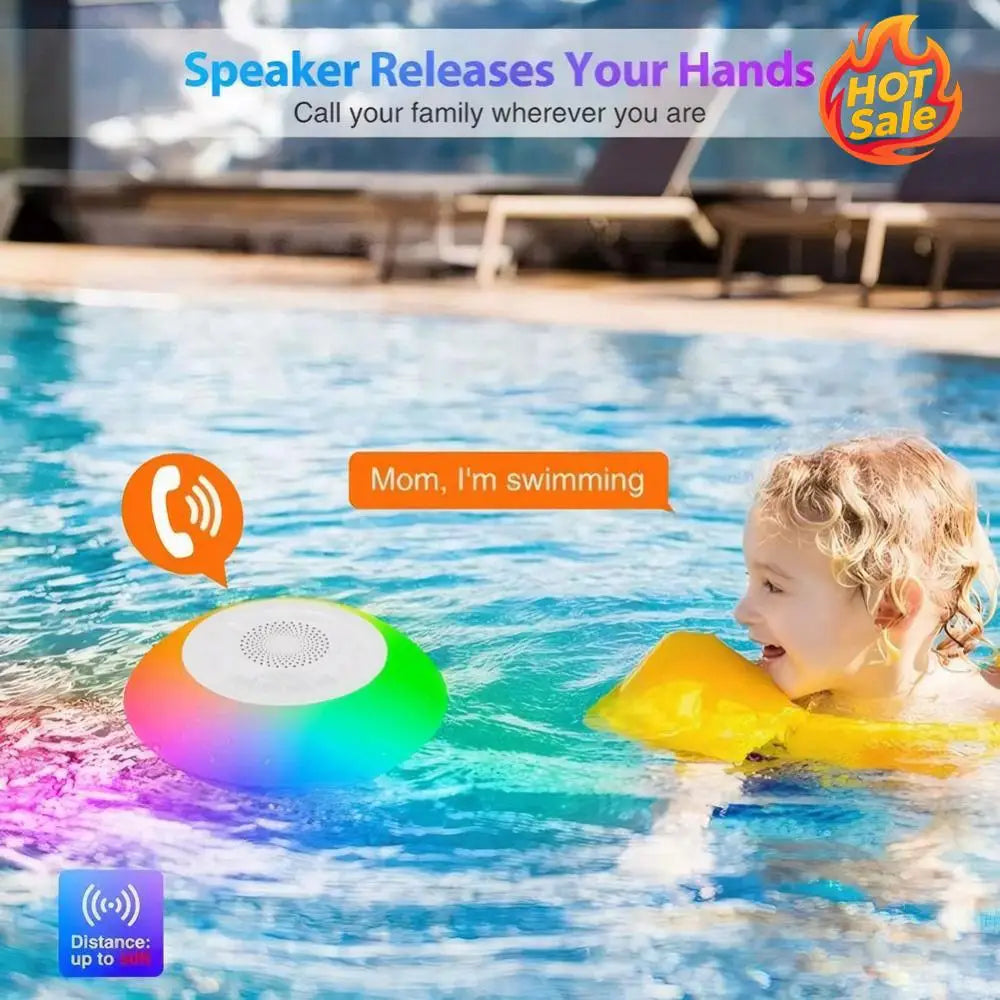 Floating Pool Speaker – IPX7 Waterproof Bluetooth & LED Lights
