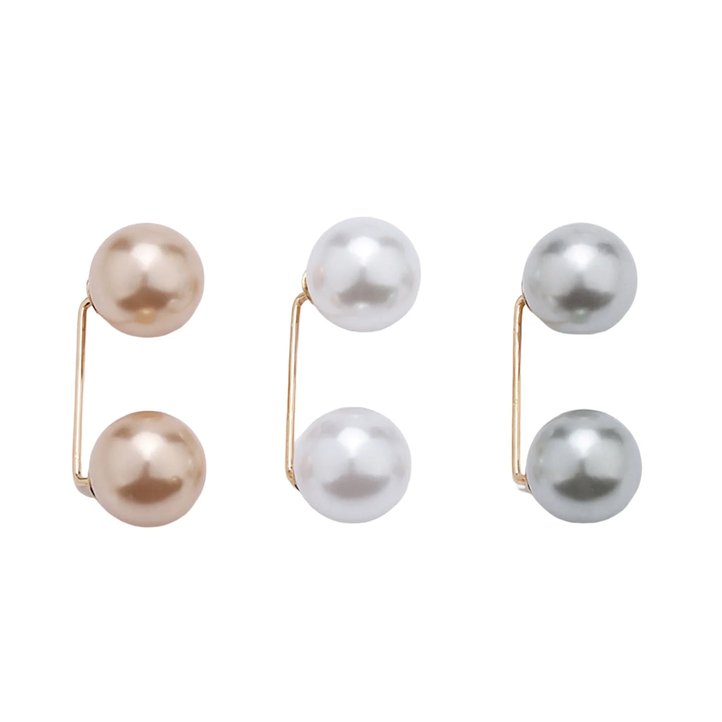 3Pcs Double-Headed Pearl Brooch Pin Neckline Cardigan Pearl Buckle Pin for Women Girls Wedding Party Decorations Peaceful Pleasures Health and Wellness