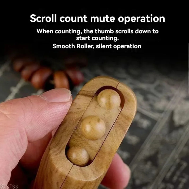 Digital Wooden Rosary Hand Counter | LCD Meditation Tally