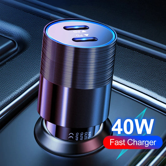 40W Dual USB-C PD Fast Car Charger – iPhone & Android USB-C Car Charger Peaceful Pleasures Health and Wellness