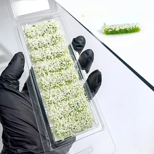 8-Piece Mini Faux Flower & Grass Clusters | Micro Landscape Decor Miniature Plant Decor Peaceful Pleasures Health and Wellness A