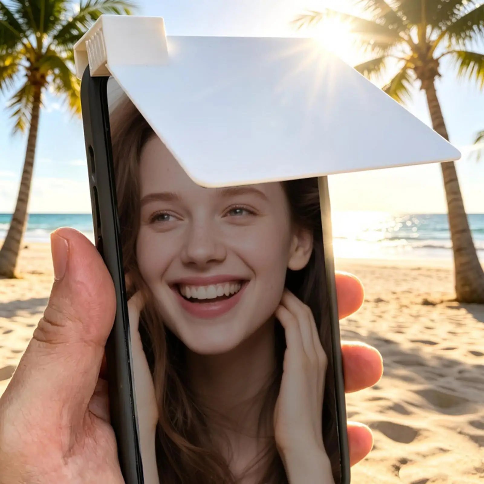Phone Screen Sun Shade Clip Anti-Glare Foldable Hood For Smartphone, Privacy Protection Outdoor Travel Camping Hiking Summer Peaceful Pleasures Health and Wellness