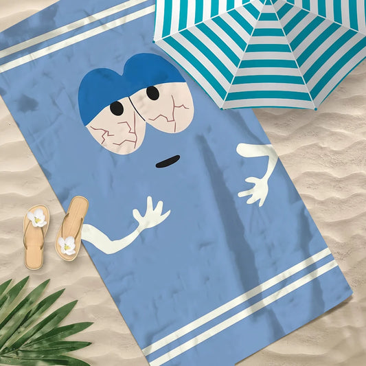 Cartoon Funny Quick-Dry Beach Towel | Travel, Gym & Pool Beach Towel Peaceful Pleasures Health and Wellness
