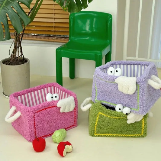 Plush Storage Basket Storage Box High Appearance Monster Toys Snacks Sorting and Storage Basket Large Capacity Storage Artifact Peaceful Pleasures Health and Wellness
