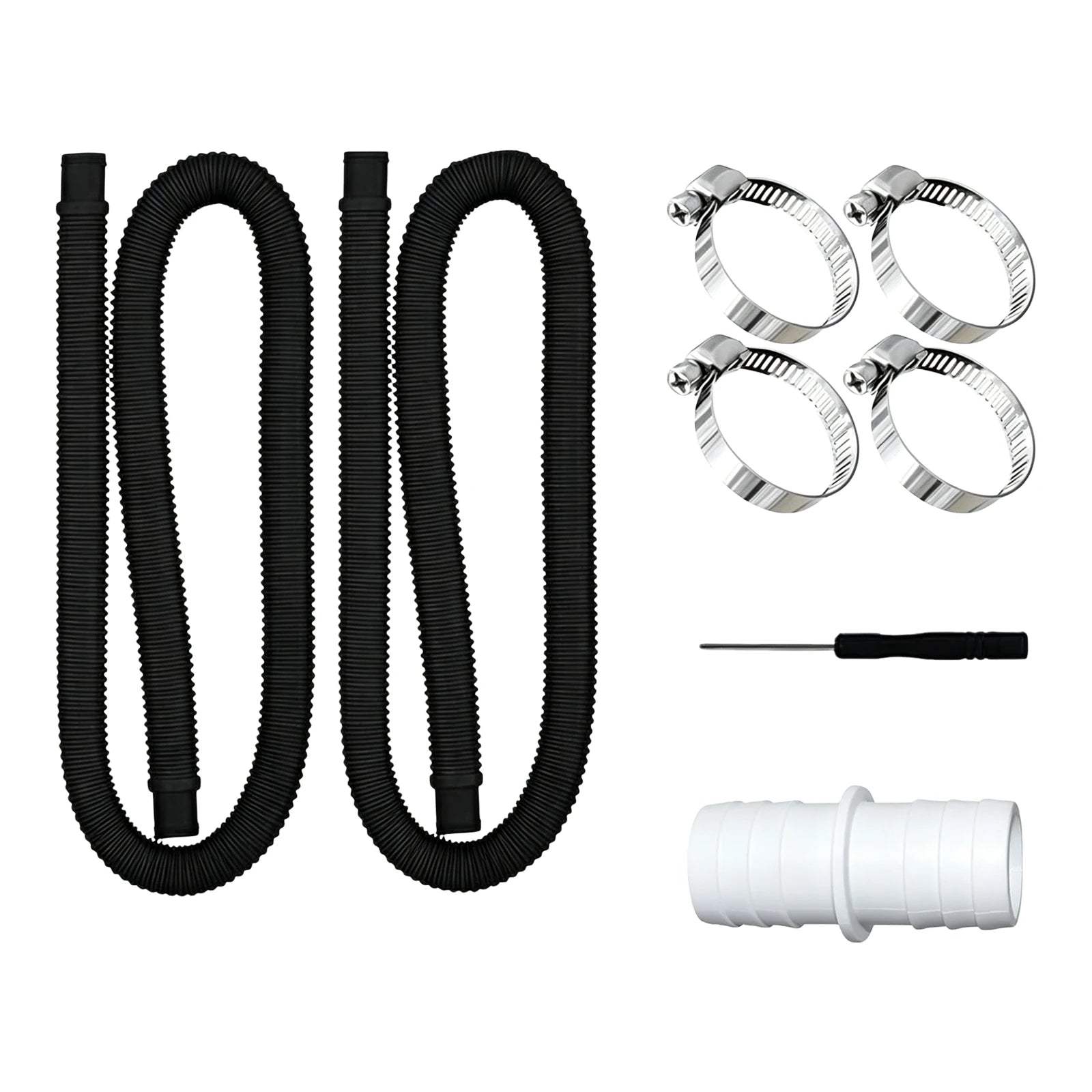 1.5m Swimming Pool Pump Replacement Hose 32mm Inflatable Hot Spring Pools Hose PE Pool Hose For 300/330/530/1000 Gallon Pumps Peaceful Pleasures Health and Wellness black
