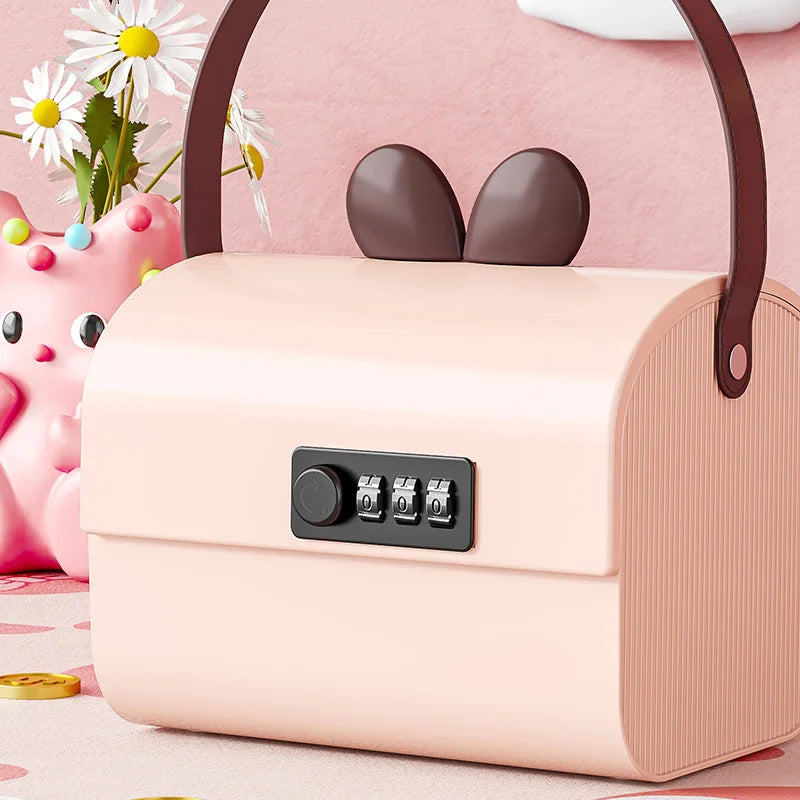 Large Capacity Combination Lock Money Bank Storage Box Cartoon Password Cash Coin Saver Organizer for Bedroom Desk Decor Gift Peaceful Pleasures Health and Wellness