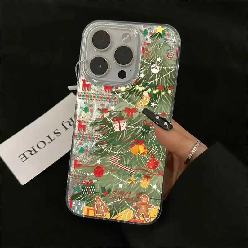 Christmas Tree Phone Case for iPhone 17 Pro 16 16e 15 14 13 12 11 Pro Max iphone Air Shockproof Bumper Cover Funda Peaceful Pleasures Health and Wellness