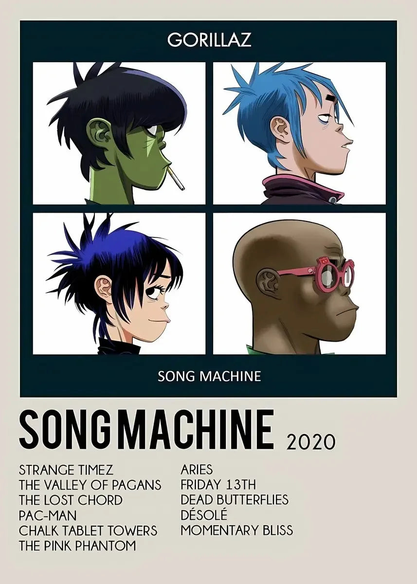 Gorillaz Canvas Wall Art Poster | Hip Hop Music Fan Decor