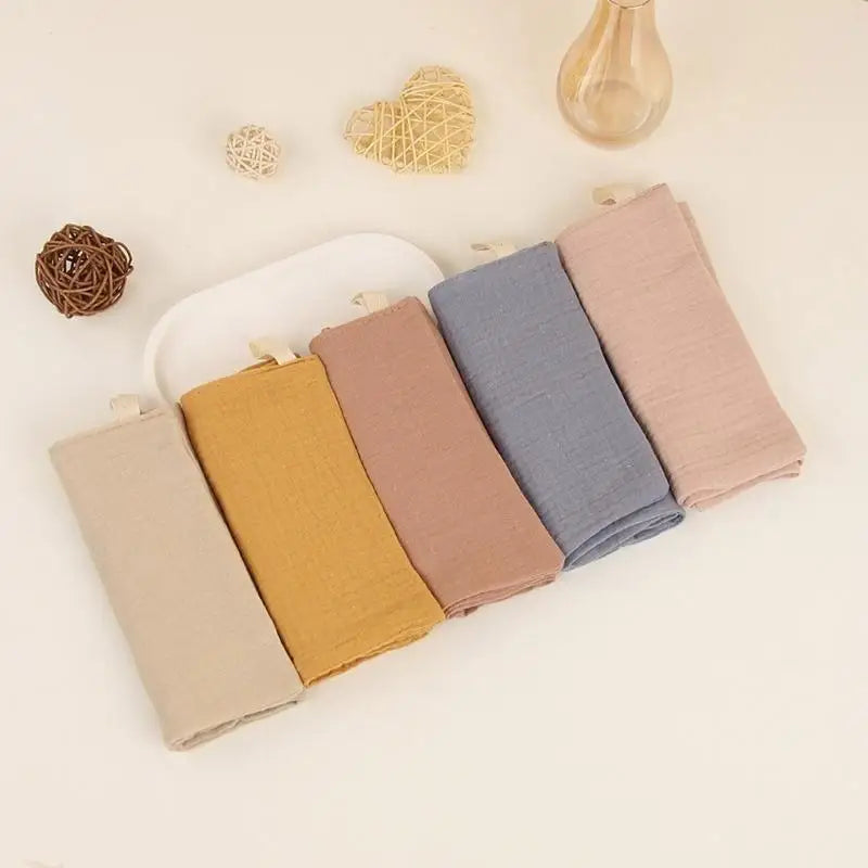 4-Layer Cotton Baby Washcloths – Infant Bib & Bath Towel Set