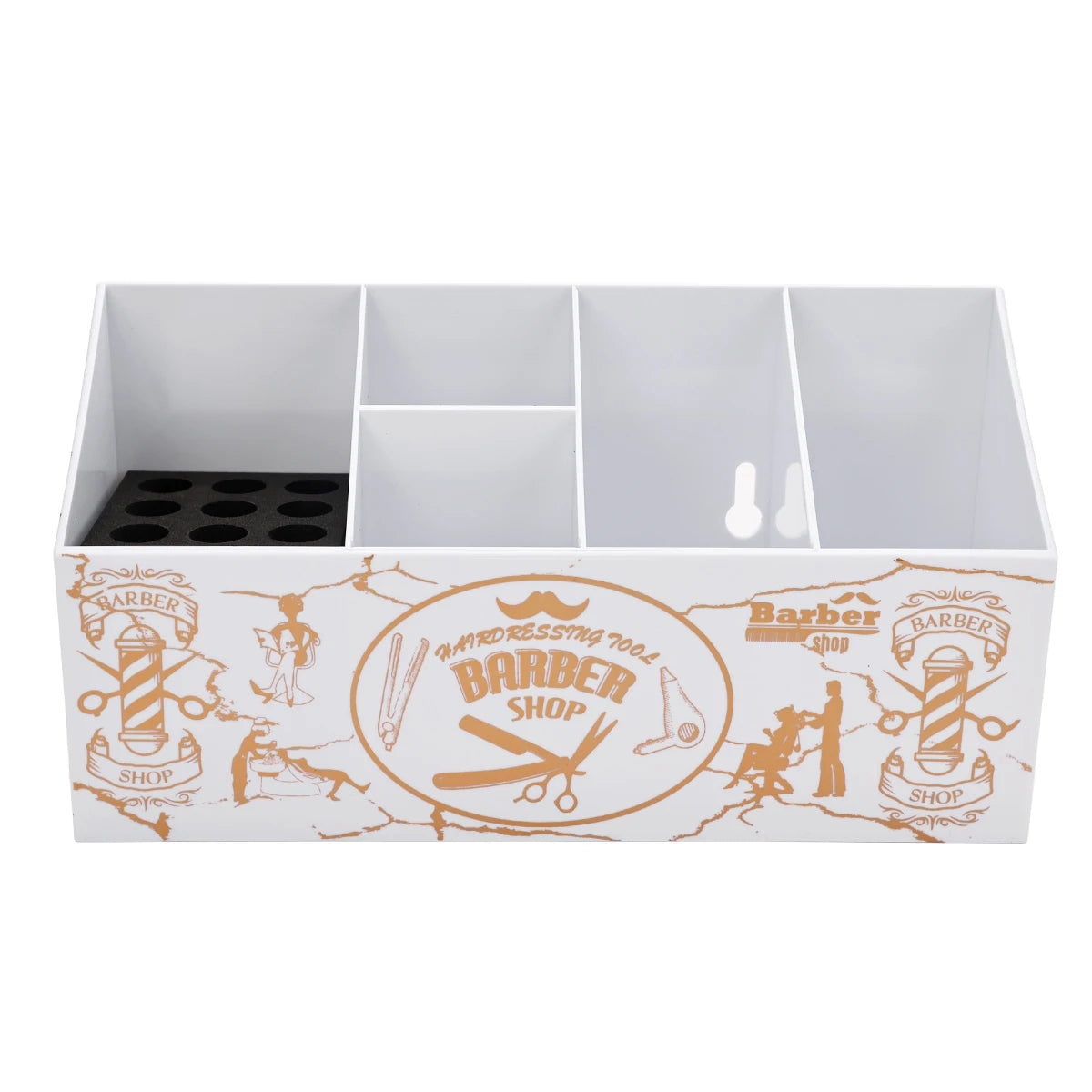Hair Scissors Combs Clips Holder Large Capacity Rack Organizer Barbershop Hairdressing Tools Storage Box Salon Tools Accessories Peaceful Pleasures Health and Wellness White