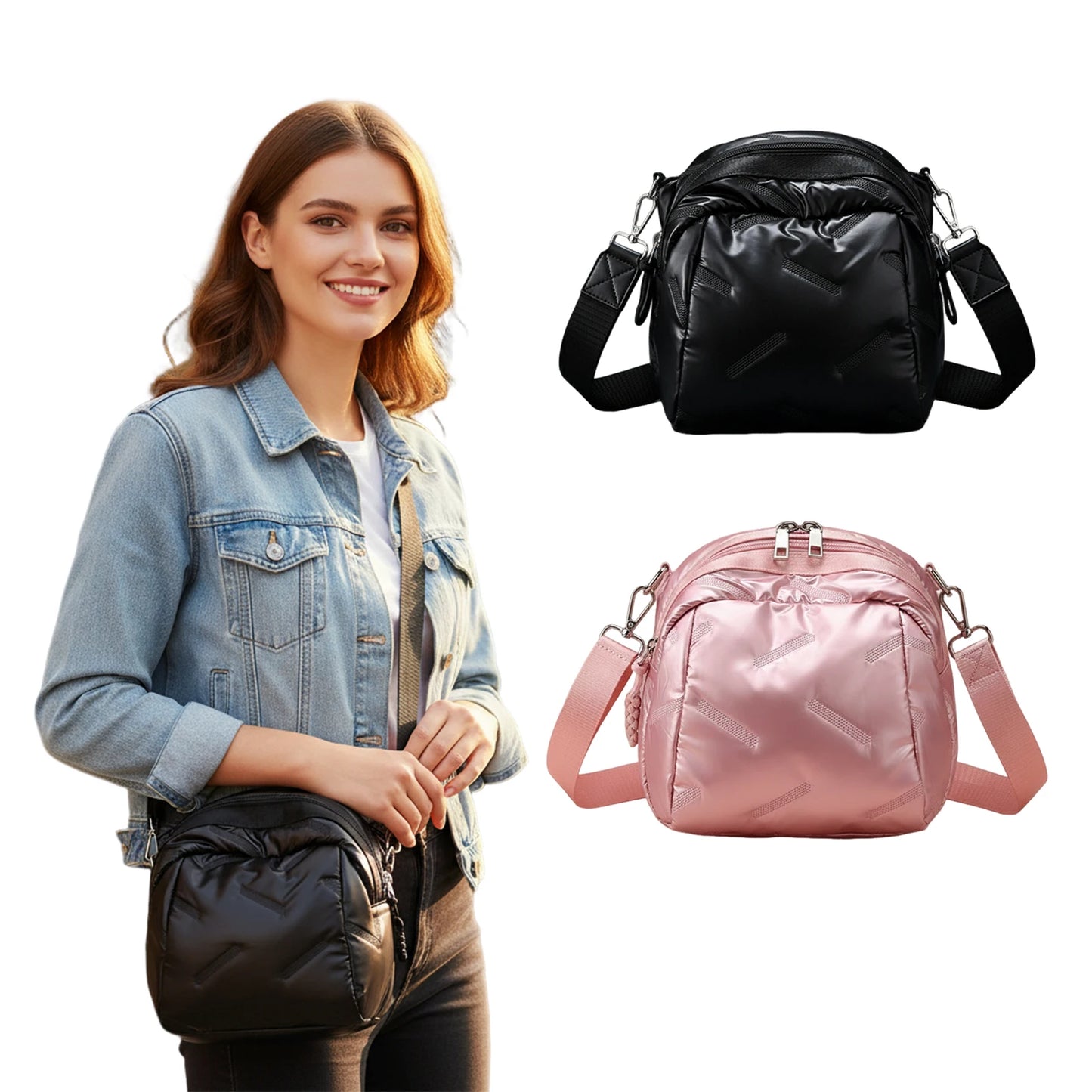 Women Shoulder Crossbody Bag Waterproof Nylon Casual Design 21*9*19cm Lightweight Comfortable Peaceful Pleasures Health and Wellness