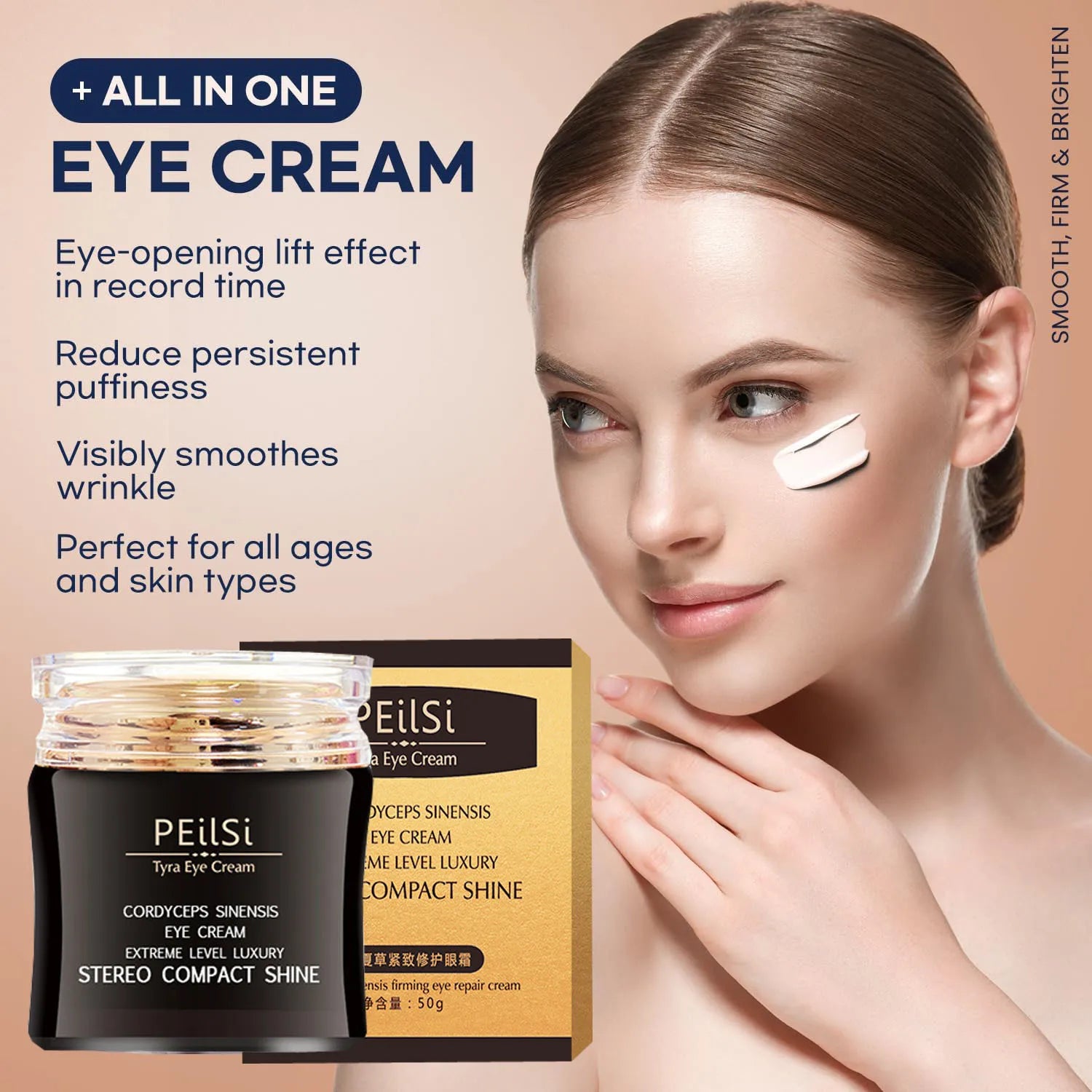 Cordyceps Sinensis Repair Eye Cream Firming Lady's Eye Cream Vitality Cream Lifting Moisturizing Remove Puffiness Dark Circles Peaceful Pleasures Health and Wellness